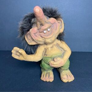 Vintage 1994 NyForm Happy Troll #241 Handmade Norway Figurine Folk Art 6 3/4"